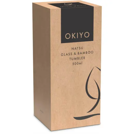 Okiyo Natsu Glass & Bamboo Tumbler & Straw Gift Box